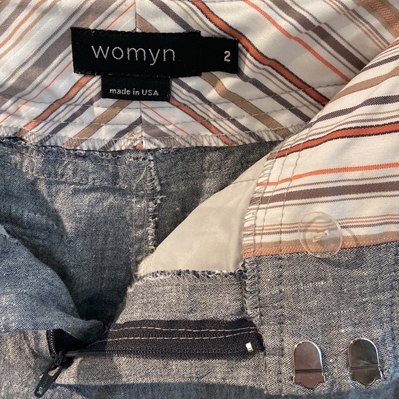 Womyn Size 2 Size M Linen Blend Bermuda Shorts - Picture 3 of 5